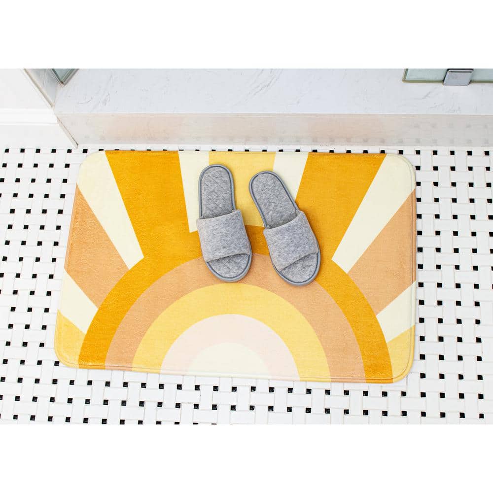 30" x 20" Orange and Yellow Memory Foam Bath Mat