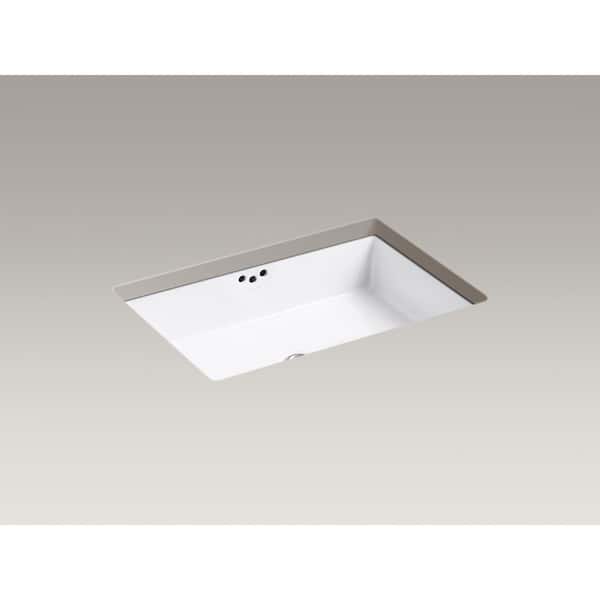 KOHLER Kathryn Vitreous China Undermount Bathroom Sink in White with Overflow Drain