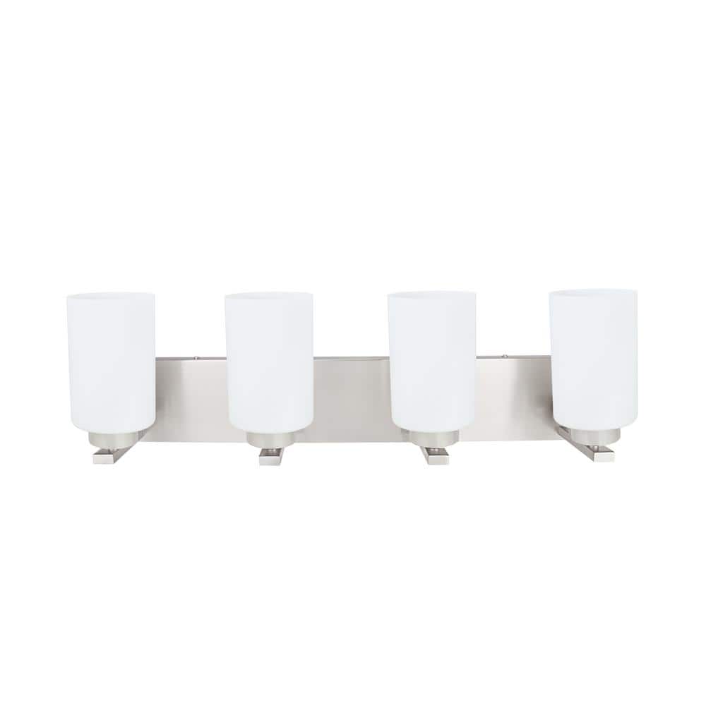 4-Light Satin Nickel Vanity Light with Opal Glass Shade price history on PriceWatchPro