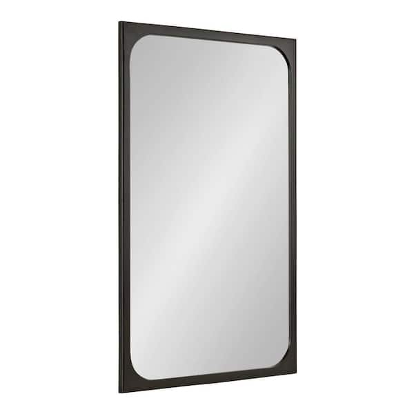 Kenai 24 in. W x 36 in. H Black Rectangle Modern Framed Decorative Wall Mirror