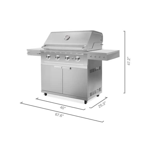 Large Propane Gas Grill 3-Burner with Grill Mats and Accessories Grill Kit  21PC