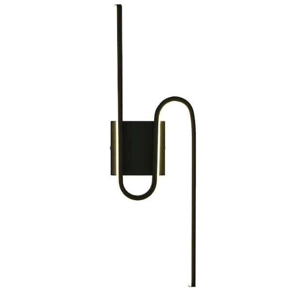 8.66 in. 1 light Black Modern Wall Sconce with Metal Shade
