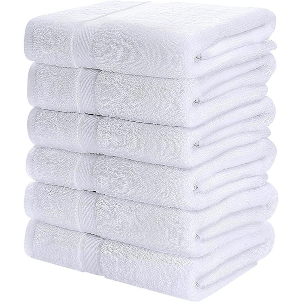 THE CLEAN STORE 6-Piece White Highly Absorbent Cotton Quick Drying