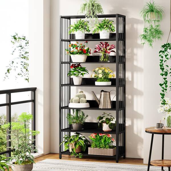 Tall black metal bookcase discount