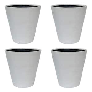 30 in. Dia. Composite Commercial Planter in An Aged White (4-Pack)