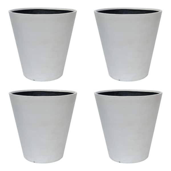 null 30 in. Dia. Composite Commercial Planter in An Aged White (4-Pack)