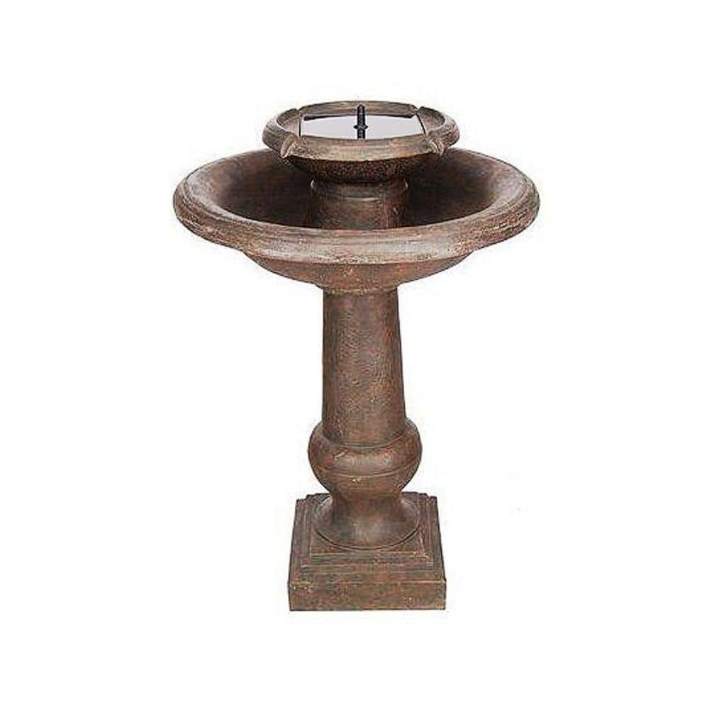 Chatsworth Bronze Solar Powered 2-Tier Outdoor Fountain