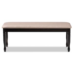 Corey Sand and Dark Brown Dining Bench