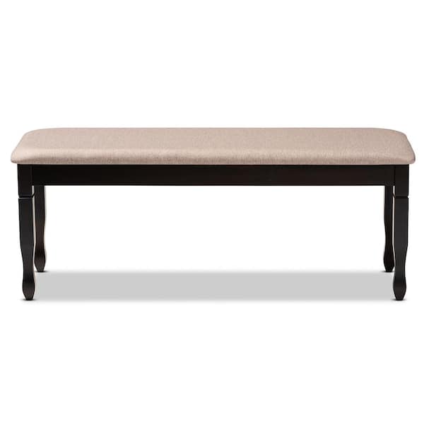 Baxton Studio Corey Sand and Dark Brown Dining Bench
