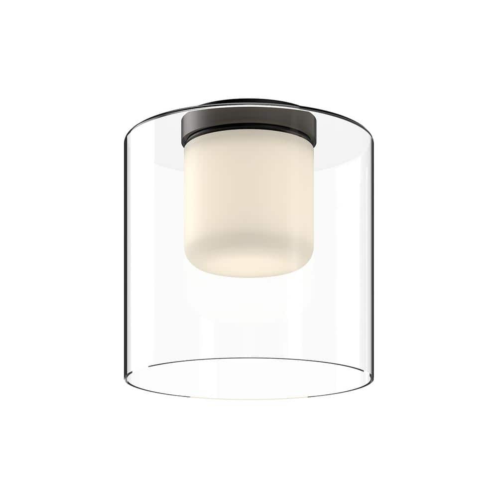 Birch 9 in. 1 Light 13-Watt Black/Clear Integrated LED Flush Mount price history on PriceWatchPro