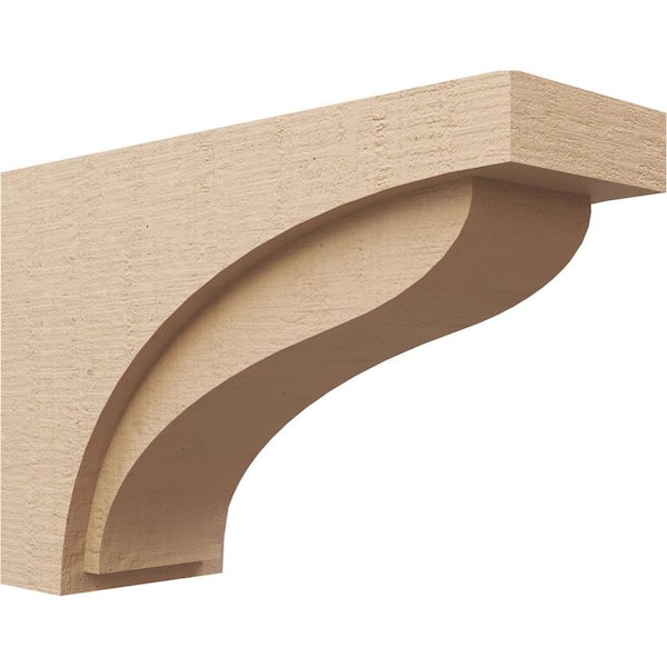 Ekena Millwork 8-in. x 24-in. x 16-in. Series 3 Classic Helena Rough Cedar Woodgrain Timberthane Polyurethane Corbel, Primed Tan