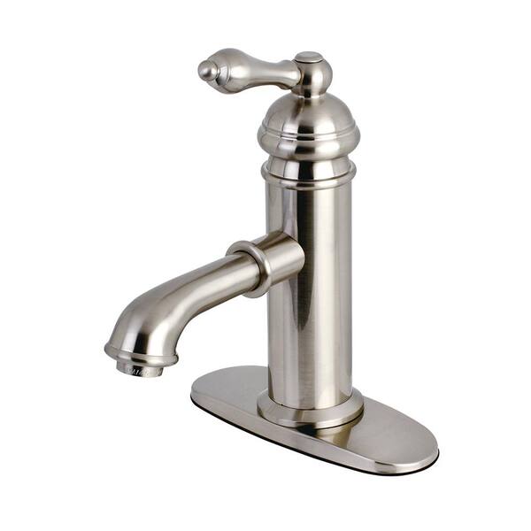 Kingston Brass Traditional Single Hole Single-Handle Bathroom Faucet in Satin Nickel