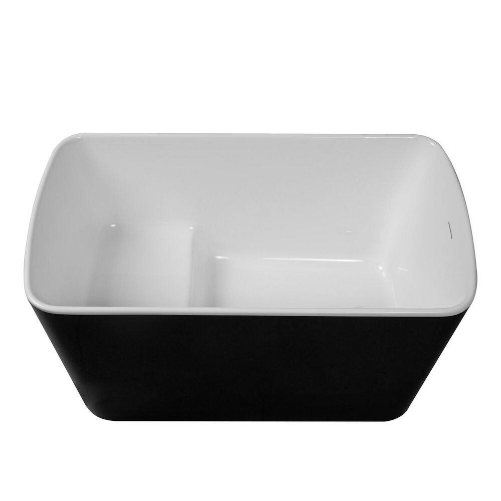 49 in. x 28 in. Acrylic Freestanding Soaking Bathtub in Glossy Black with Chrome Reversible Drain price history on PriceWatchPro