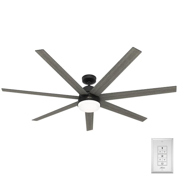 Hunter 70 in. Phenomenon Wi-Fi ENERGY STAR Matte Black Smart Ceiling Fan with LED Light Kit and Wall Control