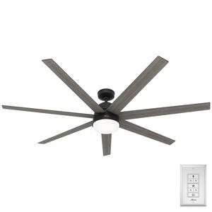 Phenomenon 70 in. Indoor Matte Black Smart Ceiling Fan with Remote and Light Kit