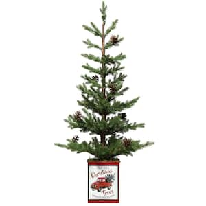 2 ft. Unlit Artificial Christmas Tree with Metal Pot