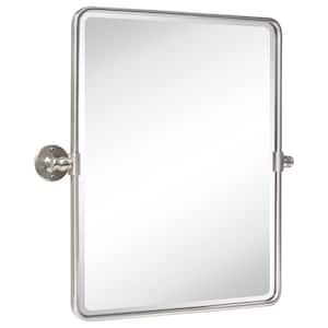 Woodvale 20 in. W x 24 in. H Small Rectangular Metal Framed Wall Mounted Bathroom Vanity Mirror in Brushed Nickel