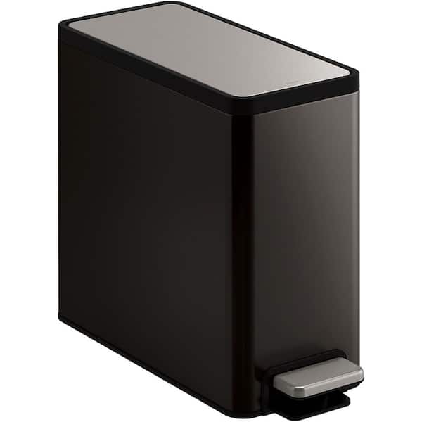 2.5 Gal. Black Stainless Slim Trash Can