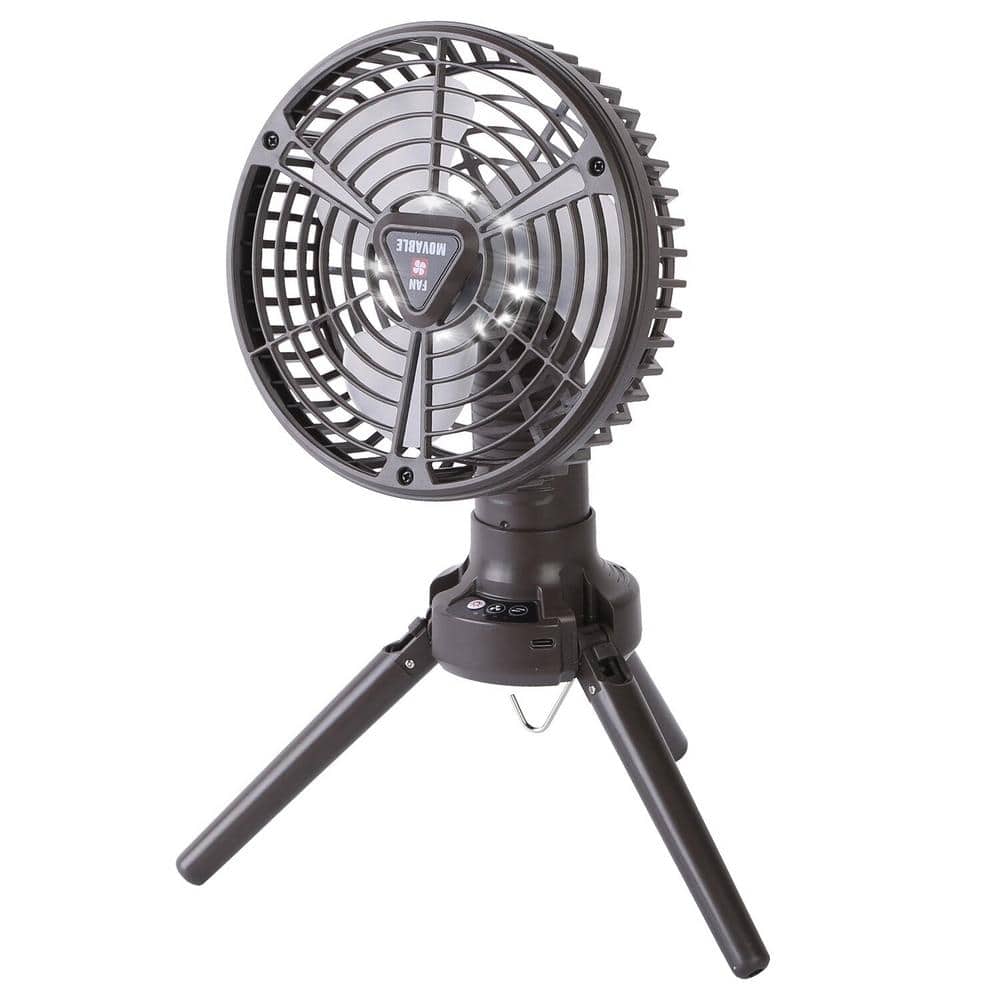 Foldable 6 in. 4 Fan Speeds Desk Fan in Black, 10400mAh Battery Powered wit