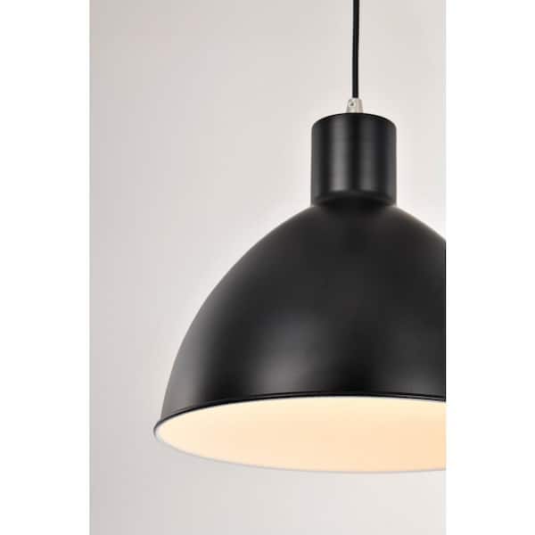 Edvivi 1-Light Matte Black and Brushed Nickel Pendant Light