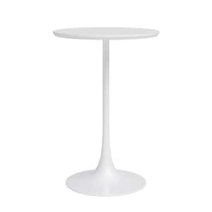 Kurv Cafe 24 in. Round White Counter Height Table with Metal Frame (Seats 2)
