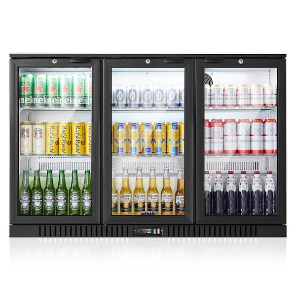 53 in. 11. 4 cu. ft. Counter Height Back Bar Cooler, 32°F-50°F Commercial Display Bar Fridge with LED Light in Black