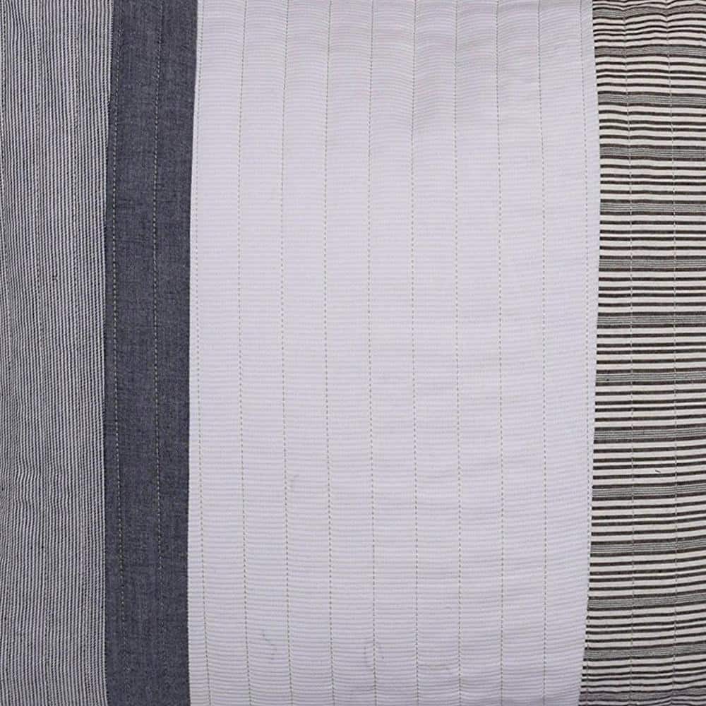 King Size Blue and Gray Cotton Reversible Quilt Set
