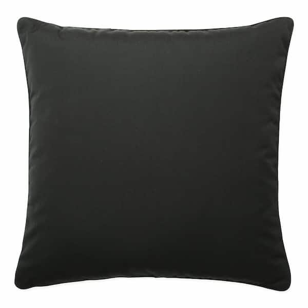Pillow Perfect Solid Black Square Outdoor Square Throw Pillow