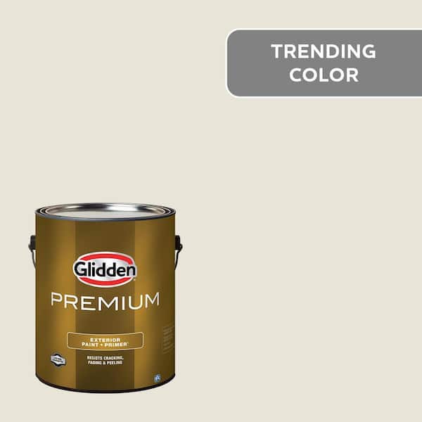 Glidden Premium 1 gal. PPG1024-1 Off White Flat Exterior Latex Paint