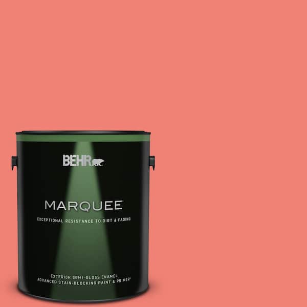 BEHR MARQUEE 1 gal. #170B-5 Youthful Coral Semi-Gloss Enamel Exterior Paint & Primer