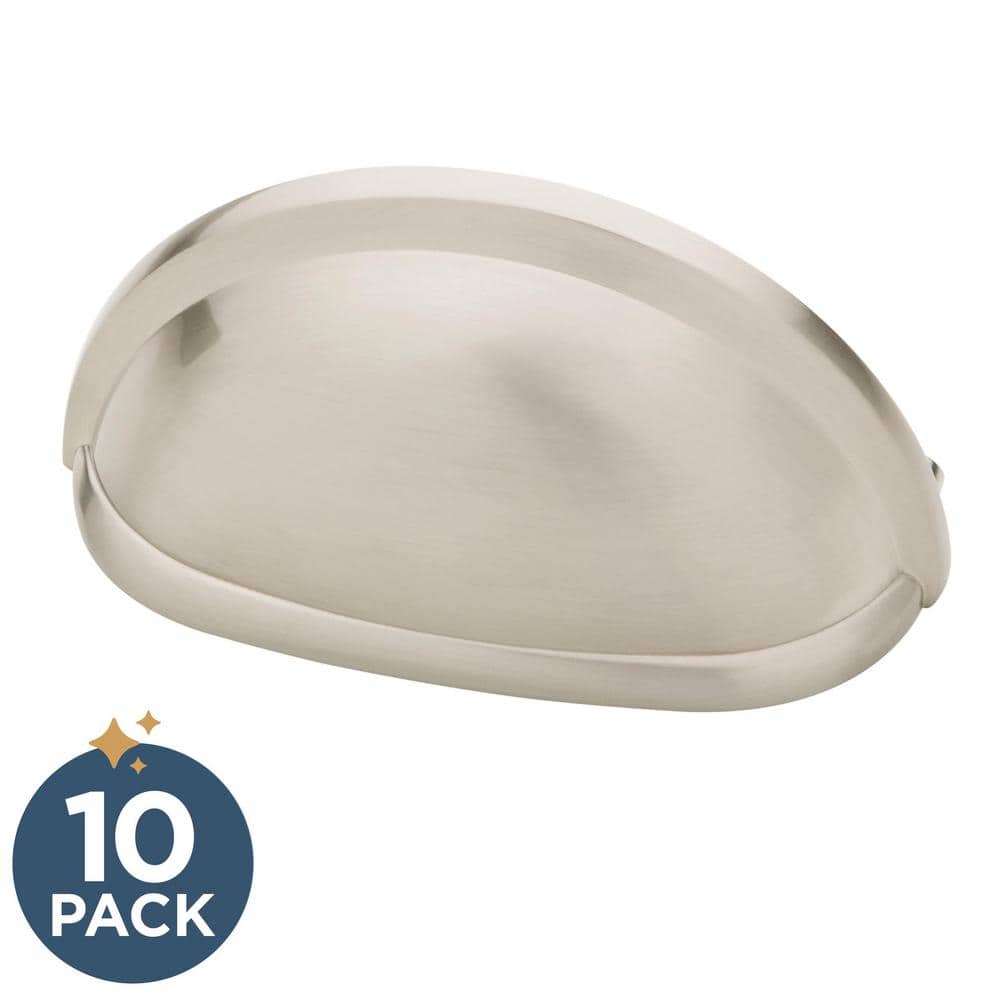 10-Pack Cup 3 in. (76 mm) Classic Satin Nickel Cabinet Drawer Cup Pulls