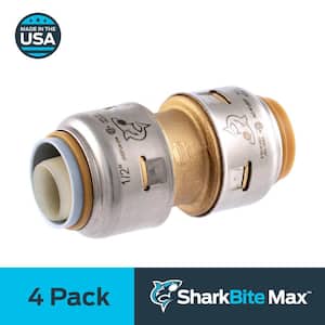 Max 1/2 in. Push-to-Connect Brass Polybutylene Conversion Coupling Fitting Pro Pack (4-Pack)