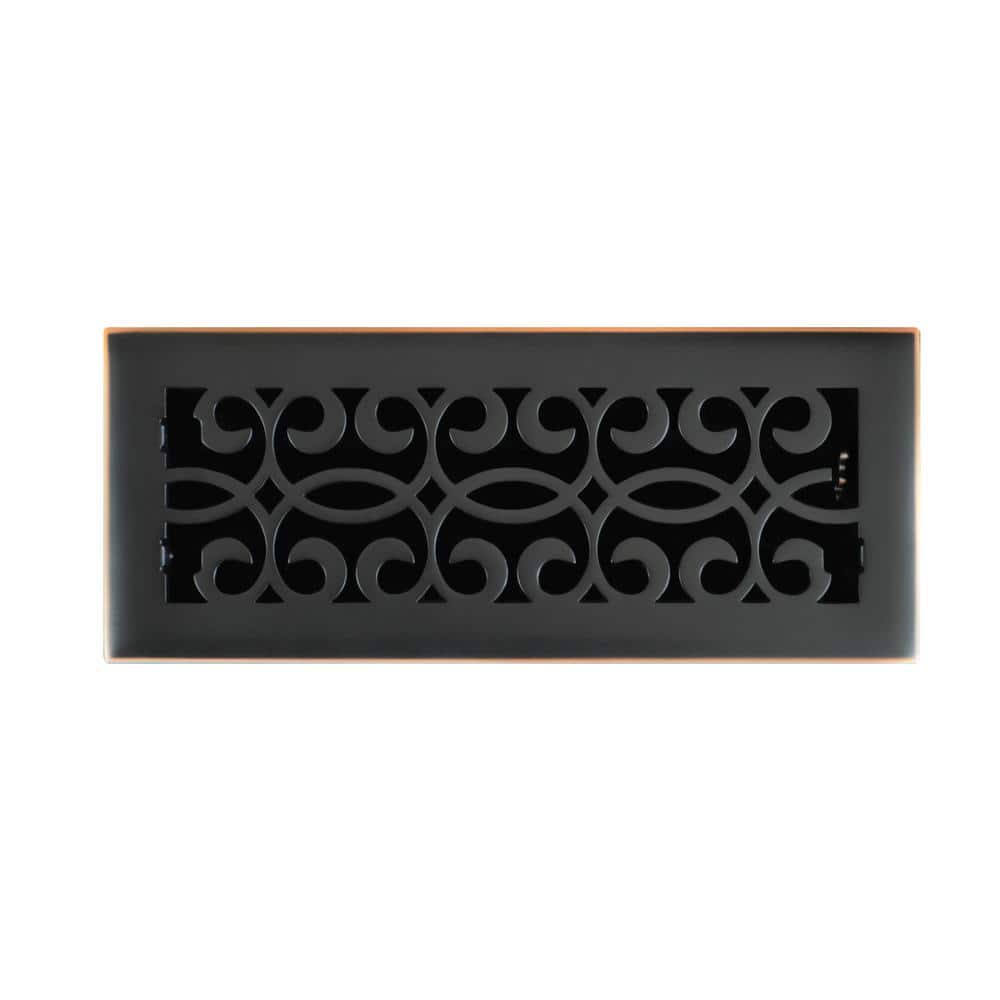 Classic Scroll 4 in. x 12 in. Steel Floor Register in Oil Rubbed Bronze price history on PriceWatchPro