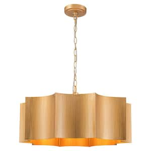 Ida 3-Light Gold Starfruit Shape Pendant Light Chandelier for Dining Room