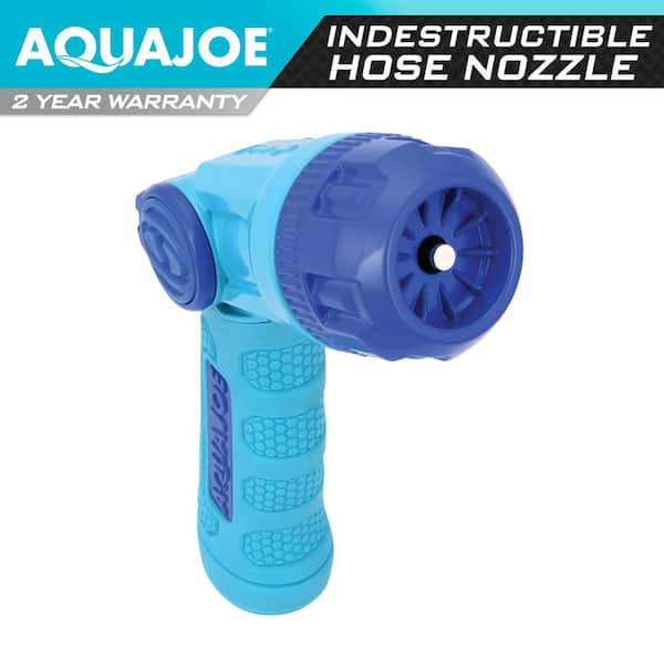 AQUA JOE Indestructible Metal Multi-Function Adjustable Hose Nozzle with Smart Throttle
