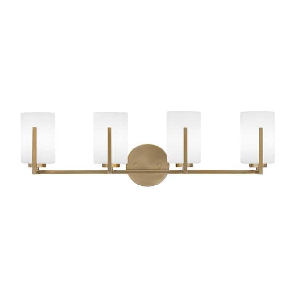 Unbranded Cottonwood 29 in. 4-Light New Age Brass Vanity Light