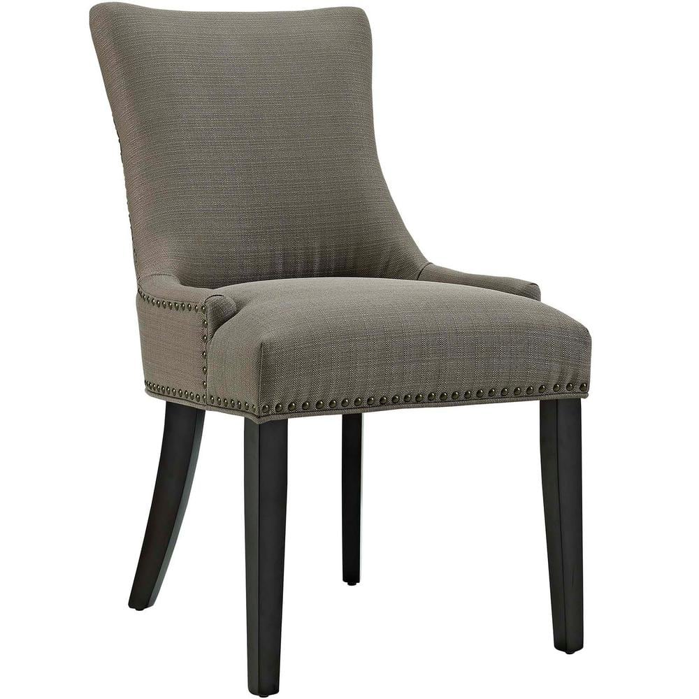 Granite Upholstered Parsons Side Chair with Wood Accents