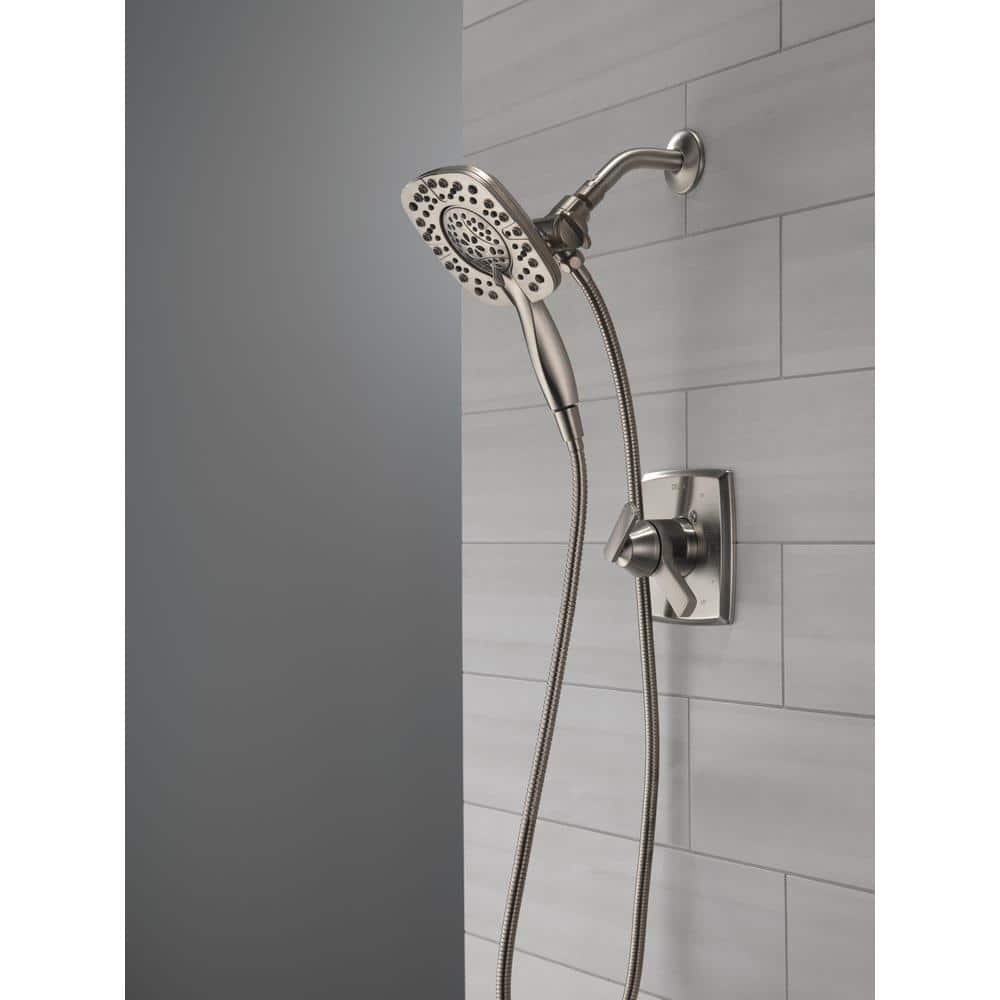 Stainless Steel Square Dual Shower Head with Handheld Spray