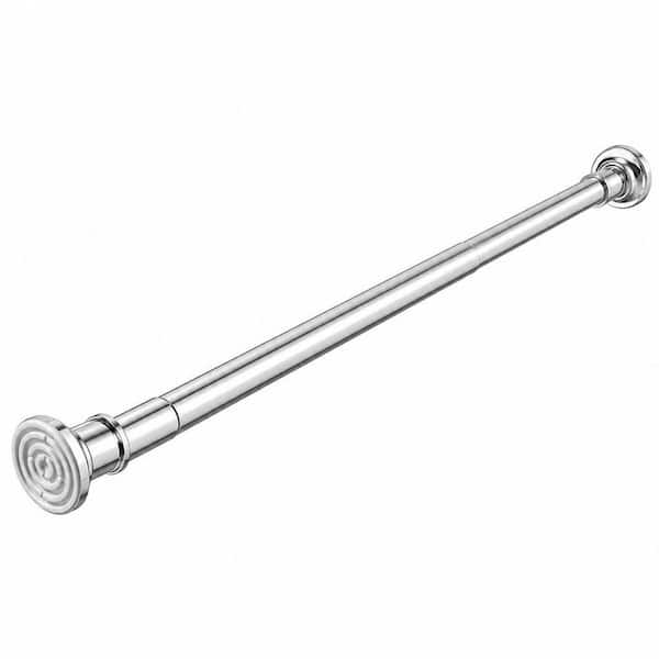 30 in. to 100 in. Stainless Steel Adjustable Tension Shower Curtain Rod in Silver, No Drill, Non Slip