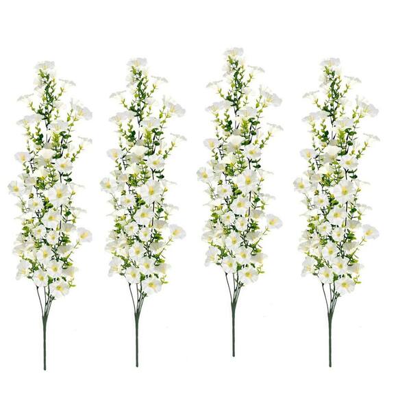 花飾り White Fake Hanging Flowers Morning Glory, 4-Pack L0F83TKF59 - The