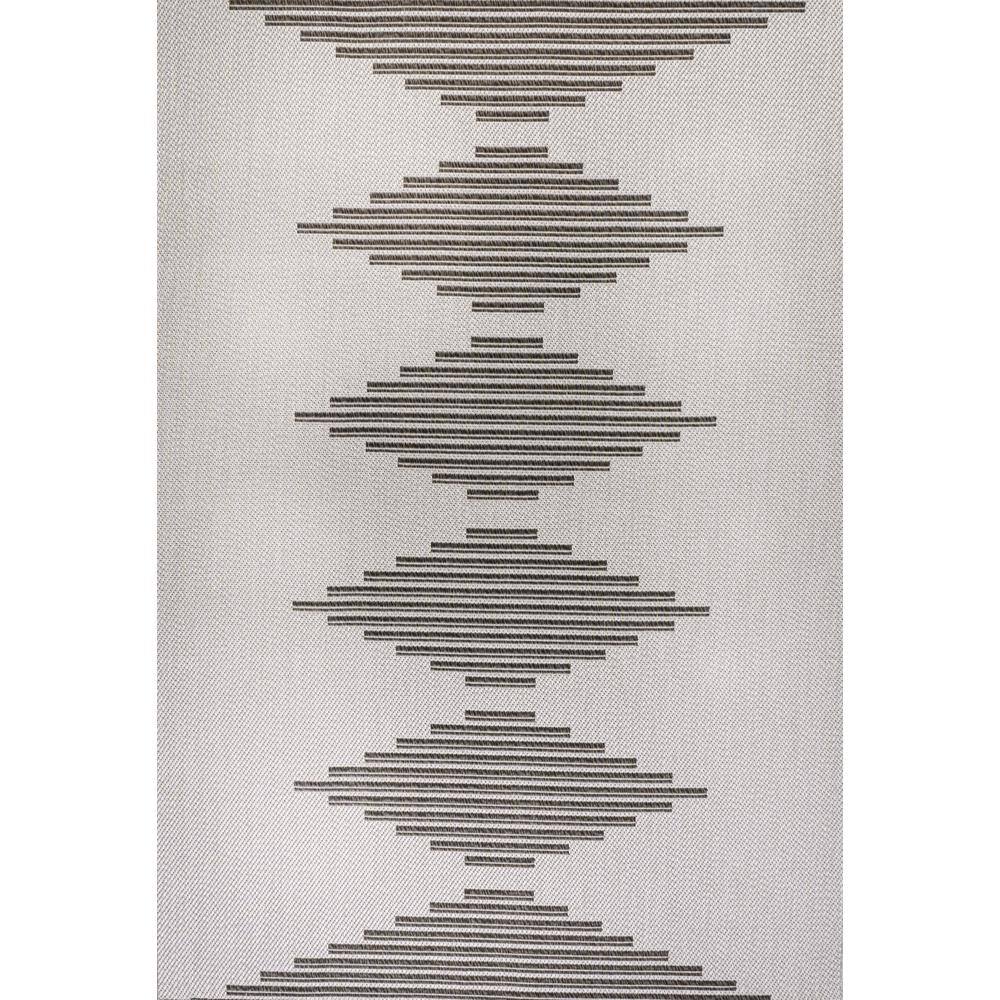 Light Gray and Black Synthetic Stripe 4' x 6' Reversible Area Rug