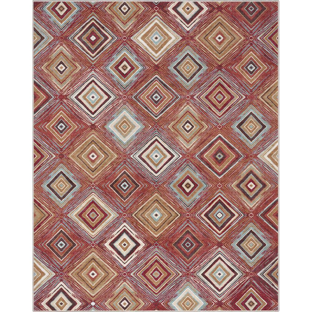 Well Woven Red 5 ft. x 7 ft. Flat-Weave Kings Court Richard Tribal ...