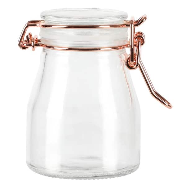BULK LOT Large Glass Preserving Conserve Jar With Rose Gold Lids