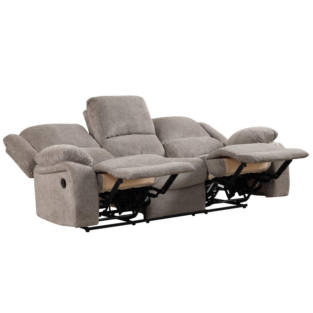 Duke Rectangle 88 in. Wide Flared Arm Chenille Transitional Straight Reclin