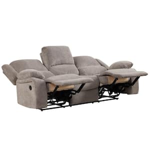 Duke Rectangle 88 in. Wide Flared Arm Chenille Transitional Straight Reclining Sofa In Gray