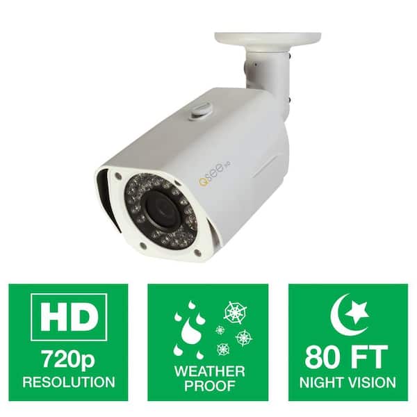 Q-SEE Platinum Series Wired High-Definition 720p Indoor/Outdoor Bullet Camera with up to 80 ft. Night Vision