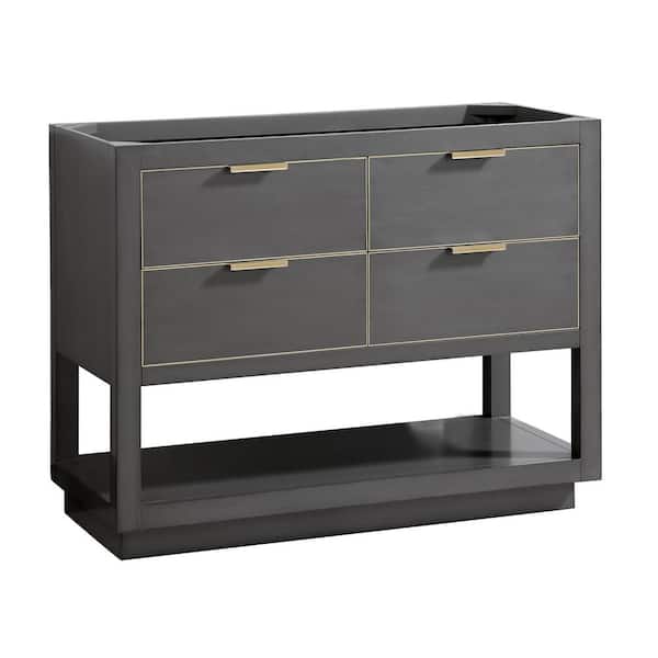 Allie 42 in. W x 21.5 in. D x 34 in. H Bath Vanity Cabinet Only in Twilight Gray with Gold Trim