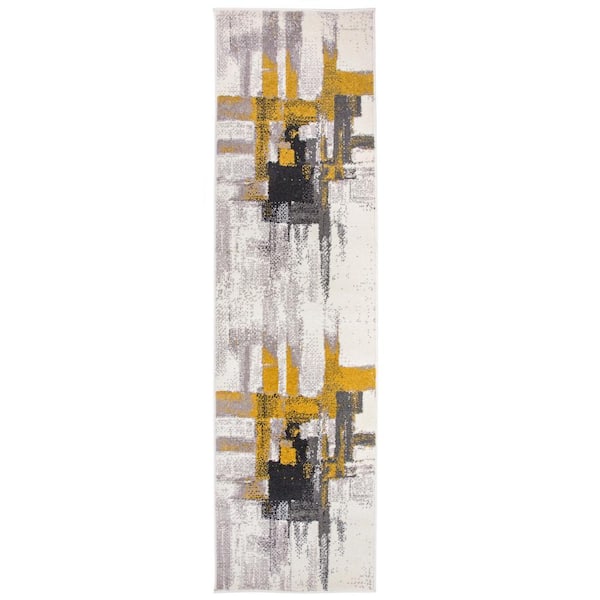 WRG Nevada Gold 2 ft. 7 in. x 6 ft. Modern Contemporary Abstract Indoor Runner Rug