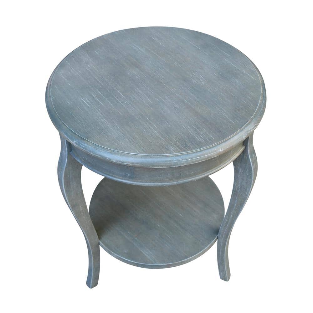 Cambria Heather Gray Round Solid Parawood End Table
