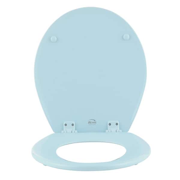 Easy Clean/Change Molded Wood Dresden Blue Round BEMIS Toilet Seat 15.43 in 